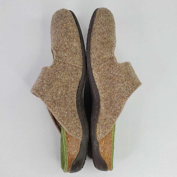 Dr Andrew Weil Wool Mary Jane Clogs Women's Size EU 40 US 9 Beige Green - Picture 6 of 9